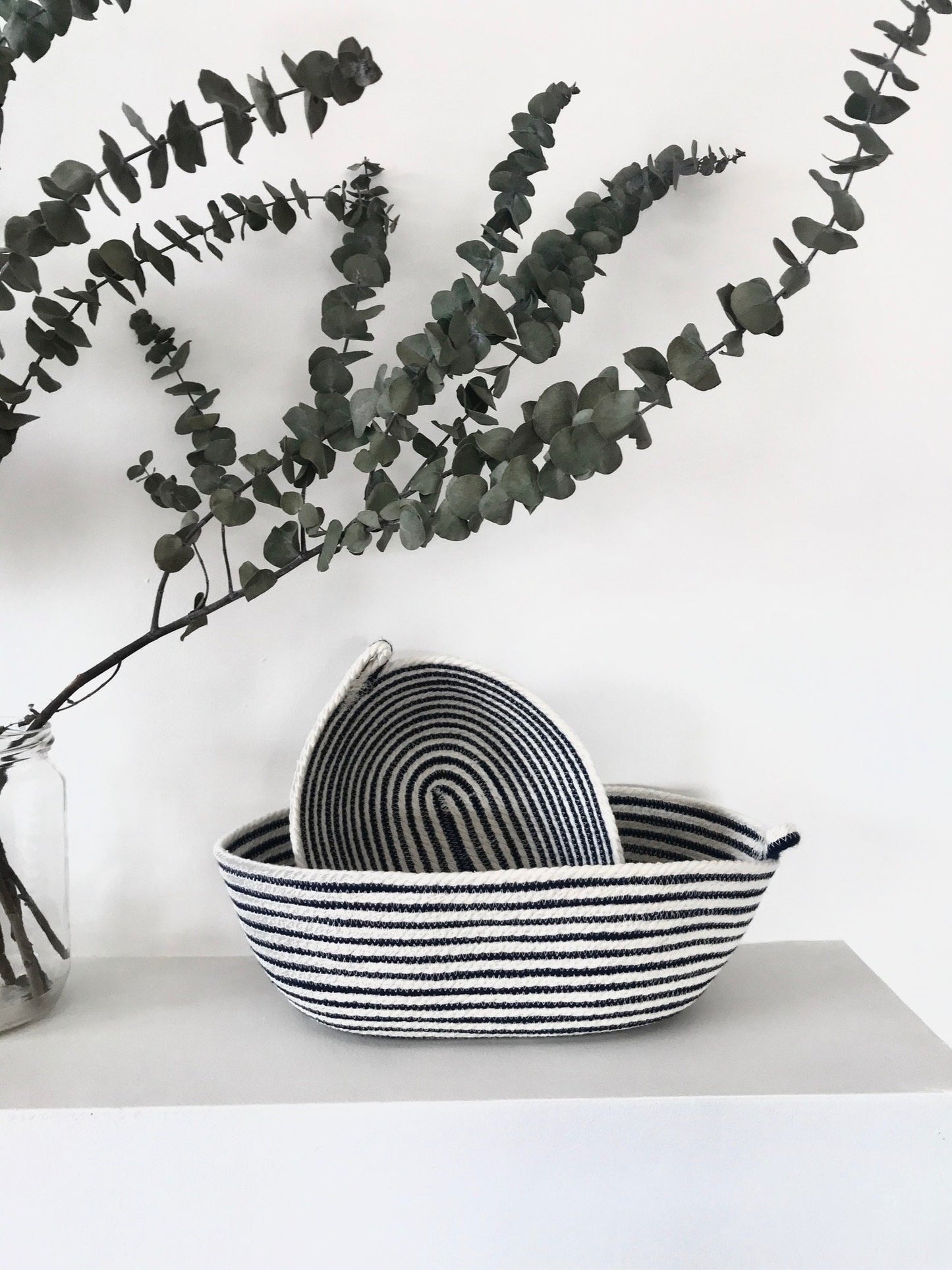 Small Striped Cotton Rope Basket (Exclusive)