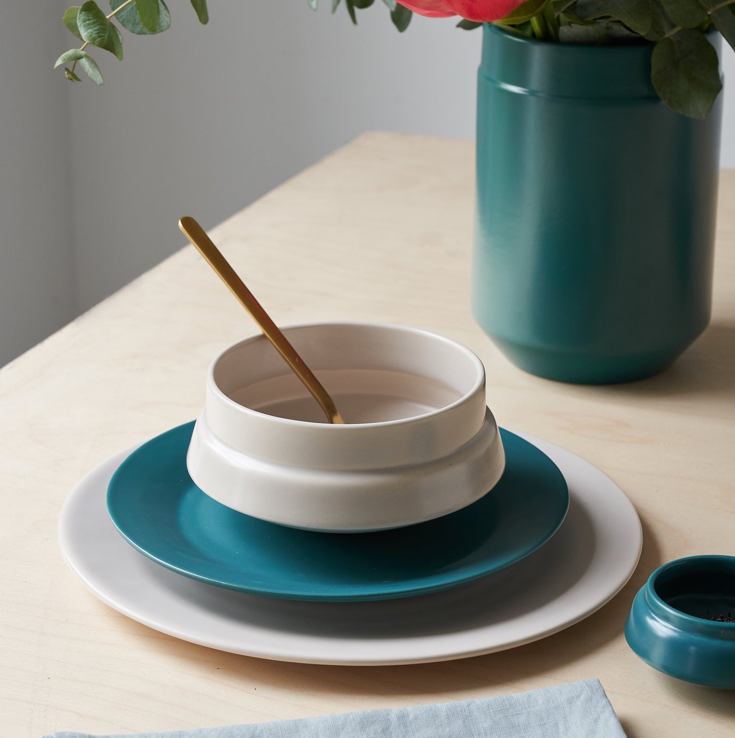 Matt Greige Ceramic Bowl