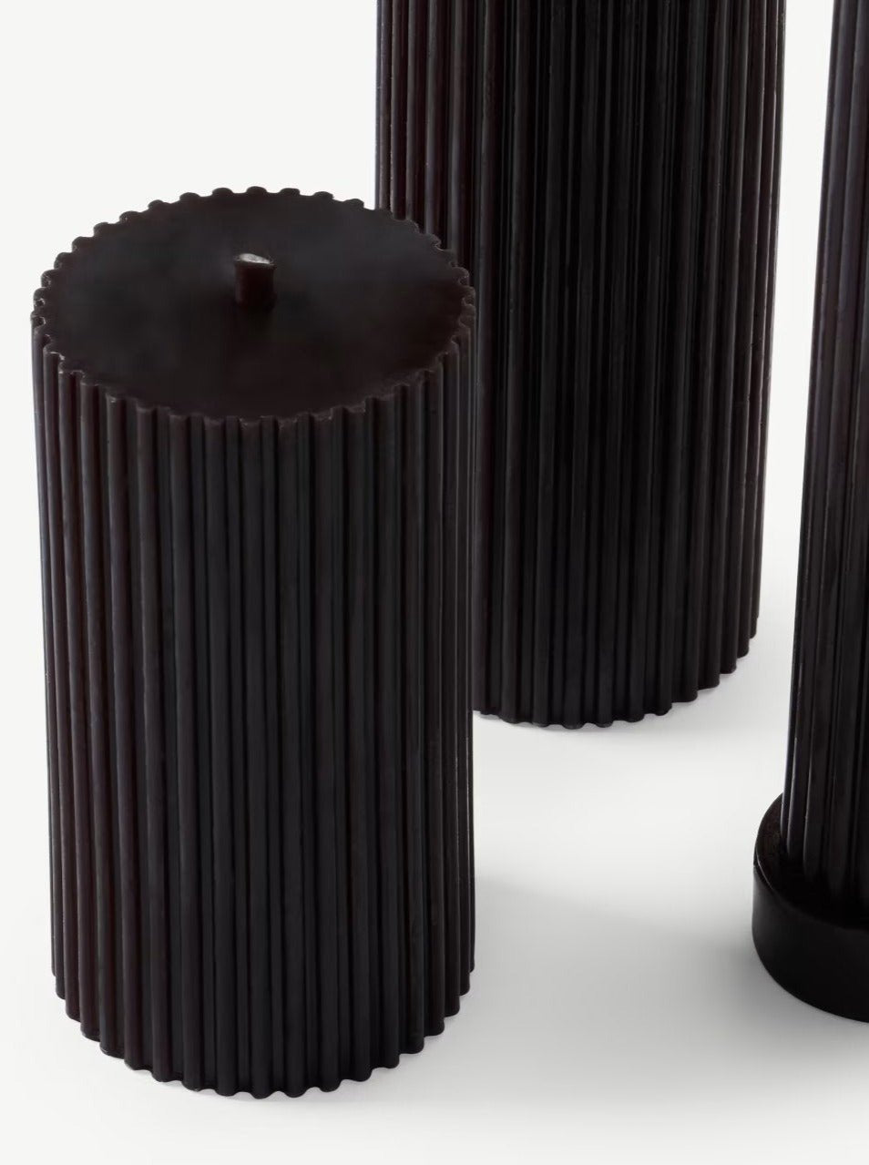 Cylinders Candle Set in Black