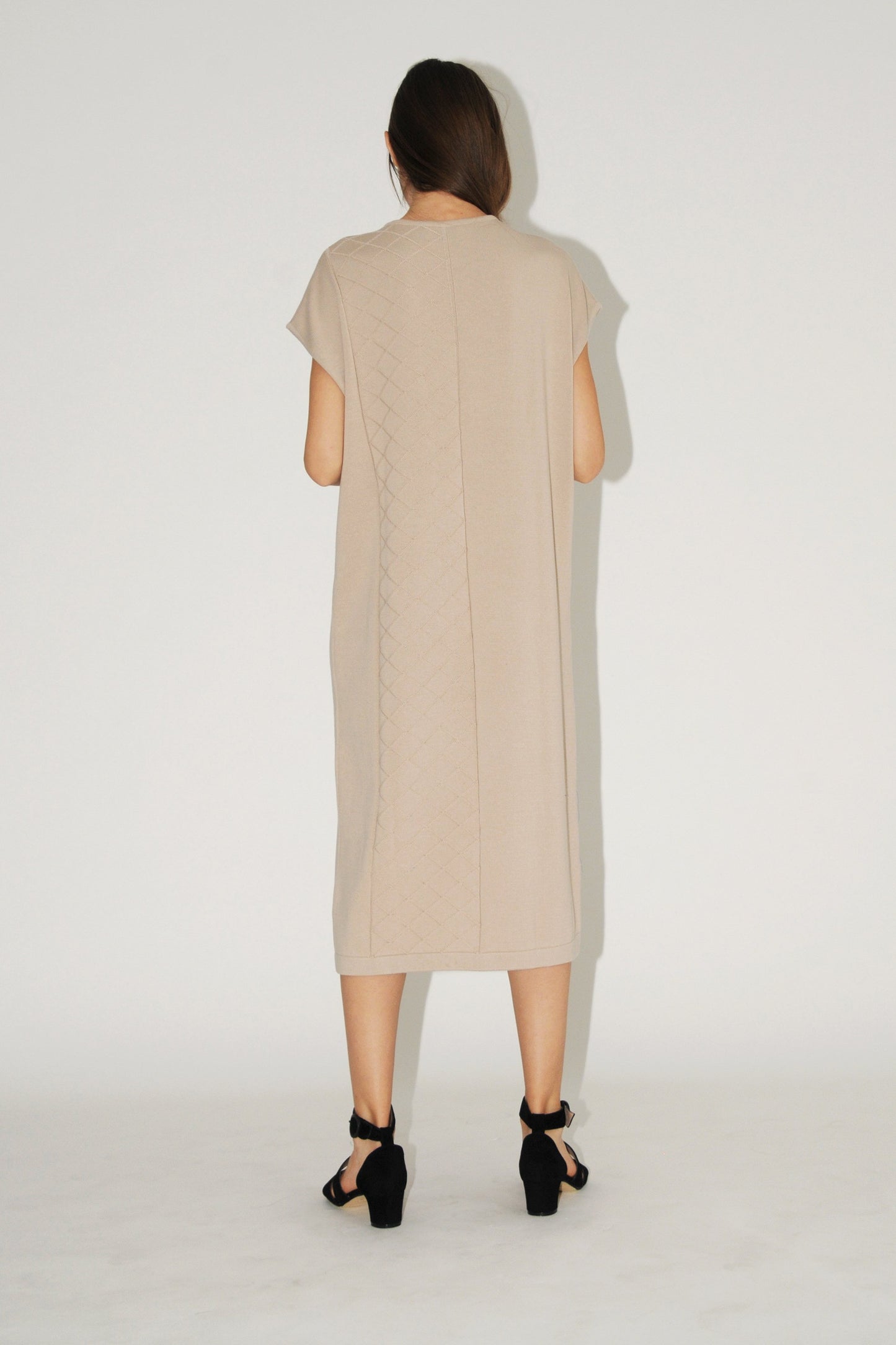 Herve Knitted Midi Dress in Black