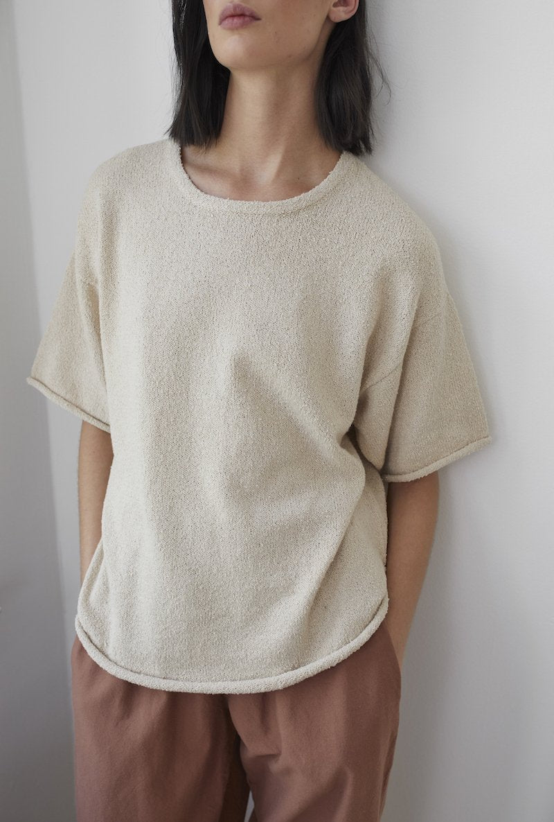 Boucle Top in Almond Organic Cotton