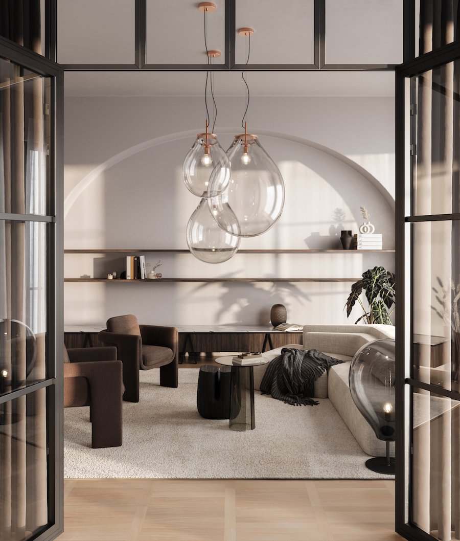 Crystal Tim Pendant in Copper, Small