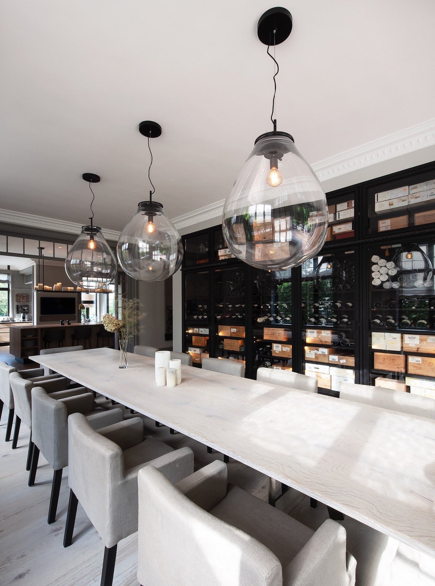 Crystal Tim Pendant in Black, Medium