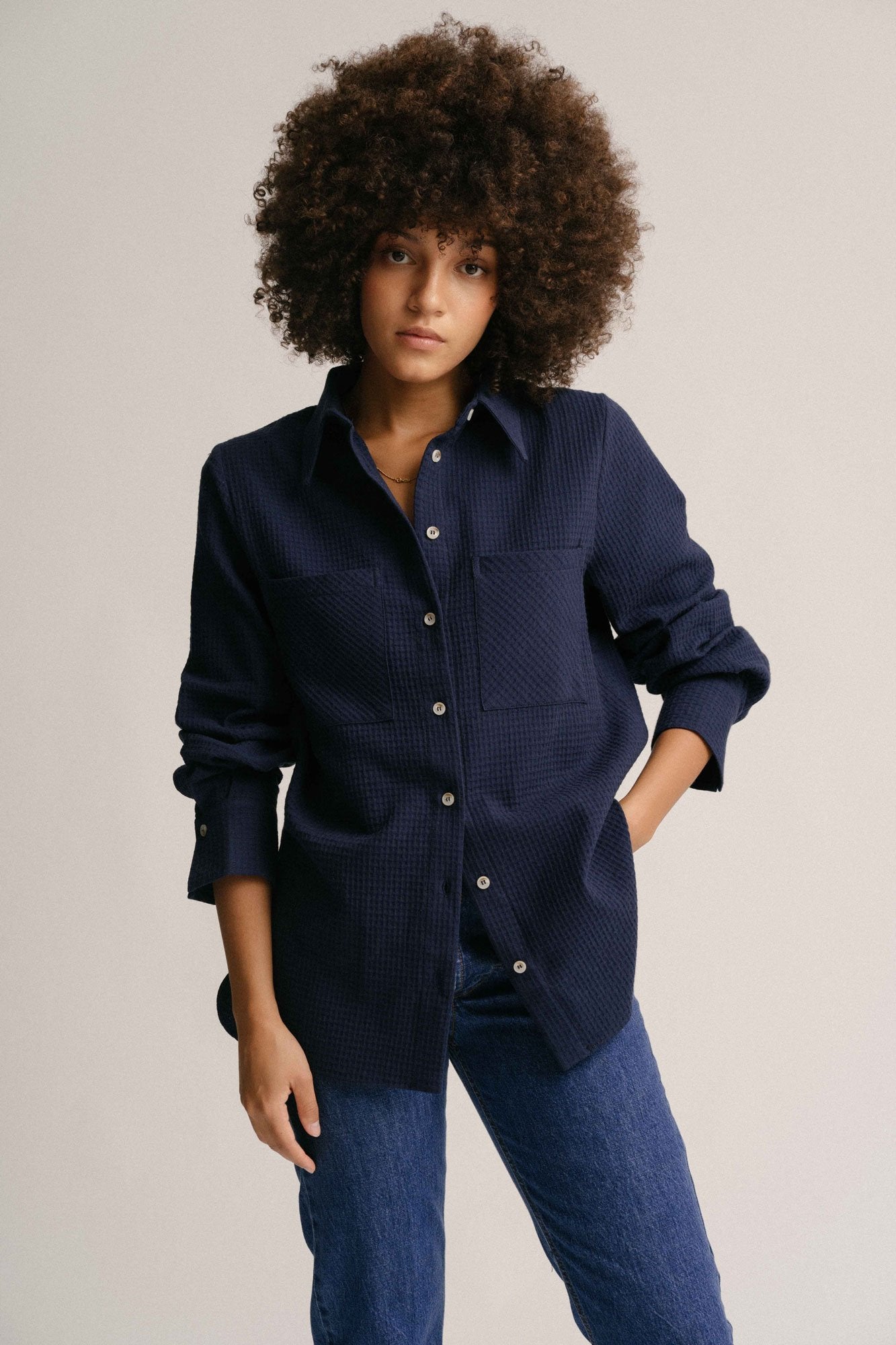 Pierre Organic Cotton Shirt in Indigo
