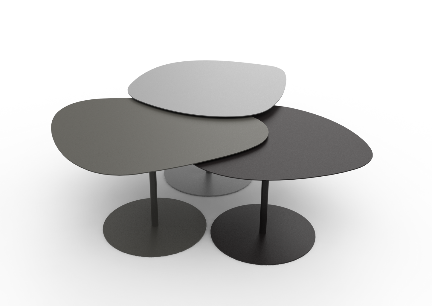 Galet Low Table in Charcoal