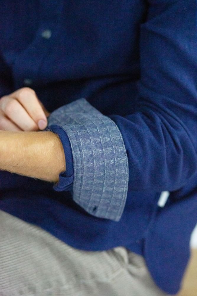 Brushed Cotton Club Shirt in Navy