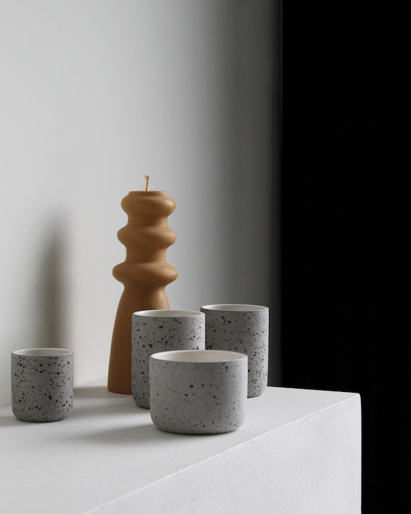 Coffee Cup in Speckled Grey