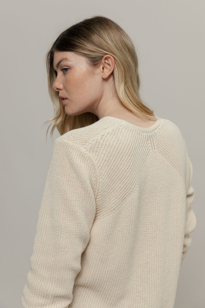 Aspasia Recycled Cotton Cardigan in Off White