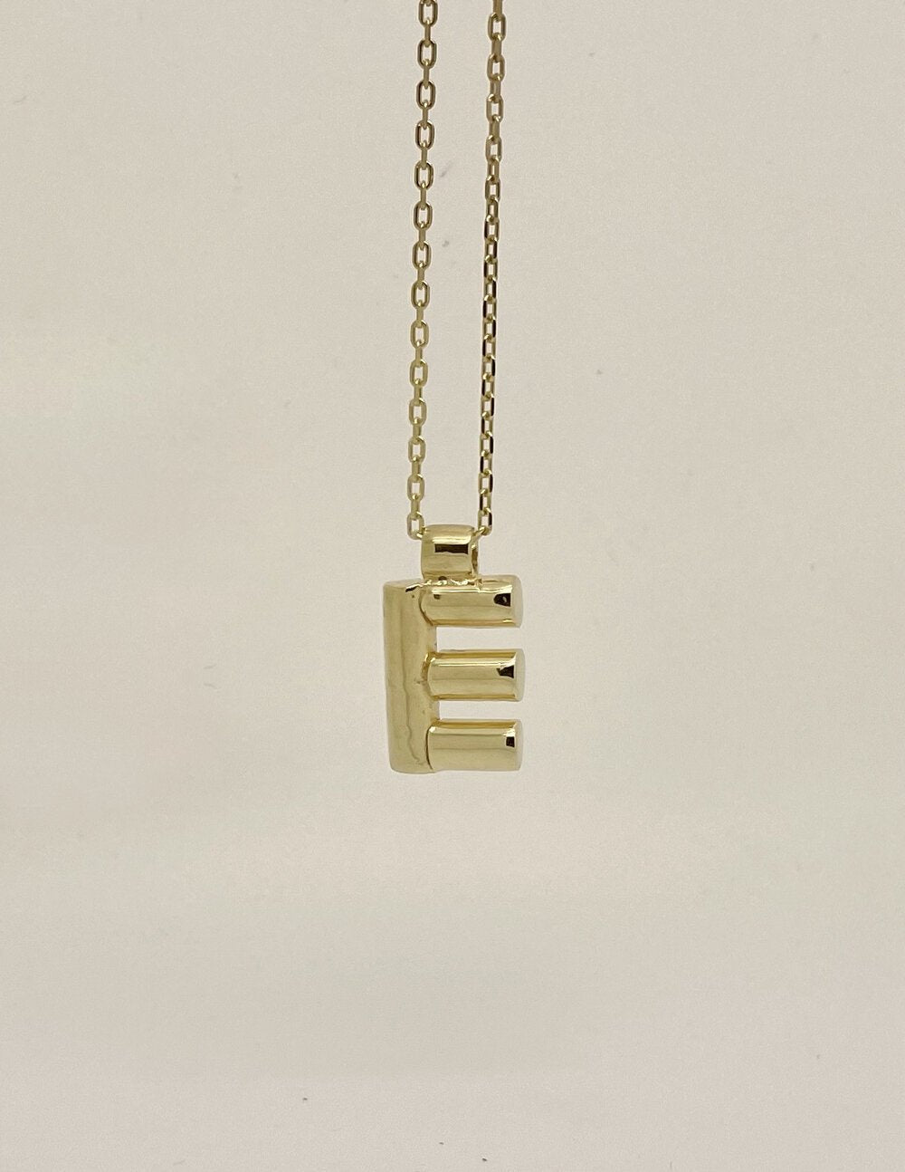 'A' 'C' 'E' Initial Pendant in Gold