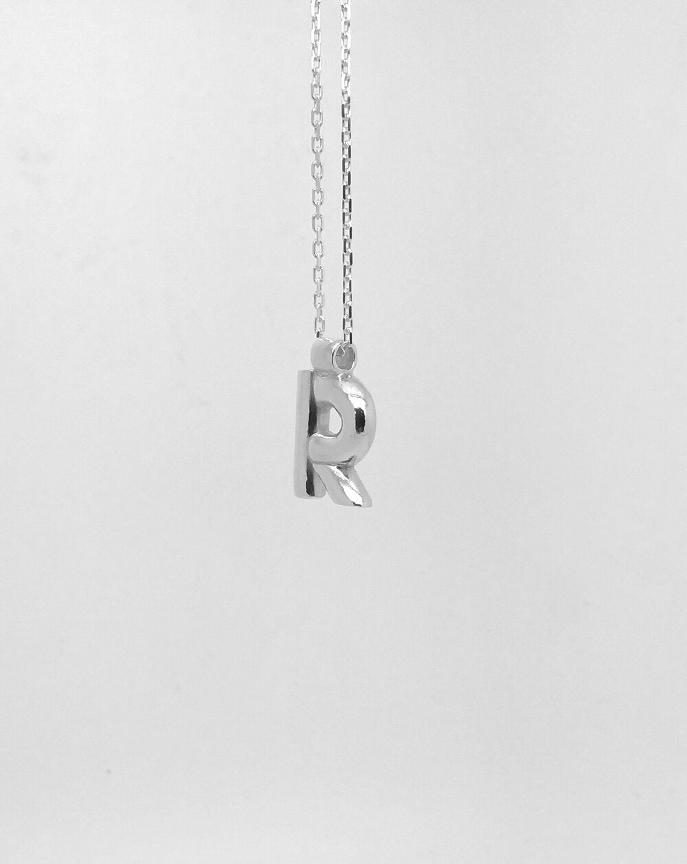 'J' 'L' 'O' 'R' Initial Pendant in Silver