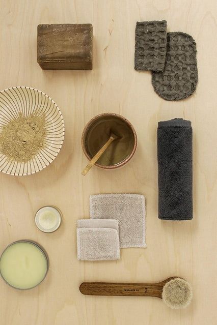 Waffle Makeup Pads in Clay - Set of 4