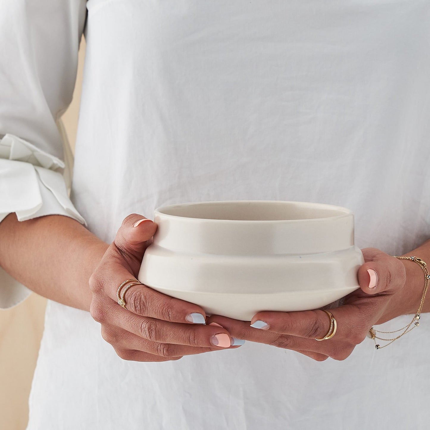 Matt Greige Ceramic Bowl