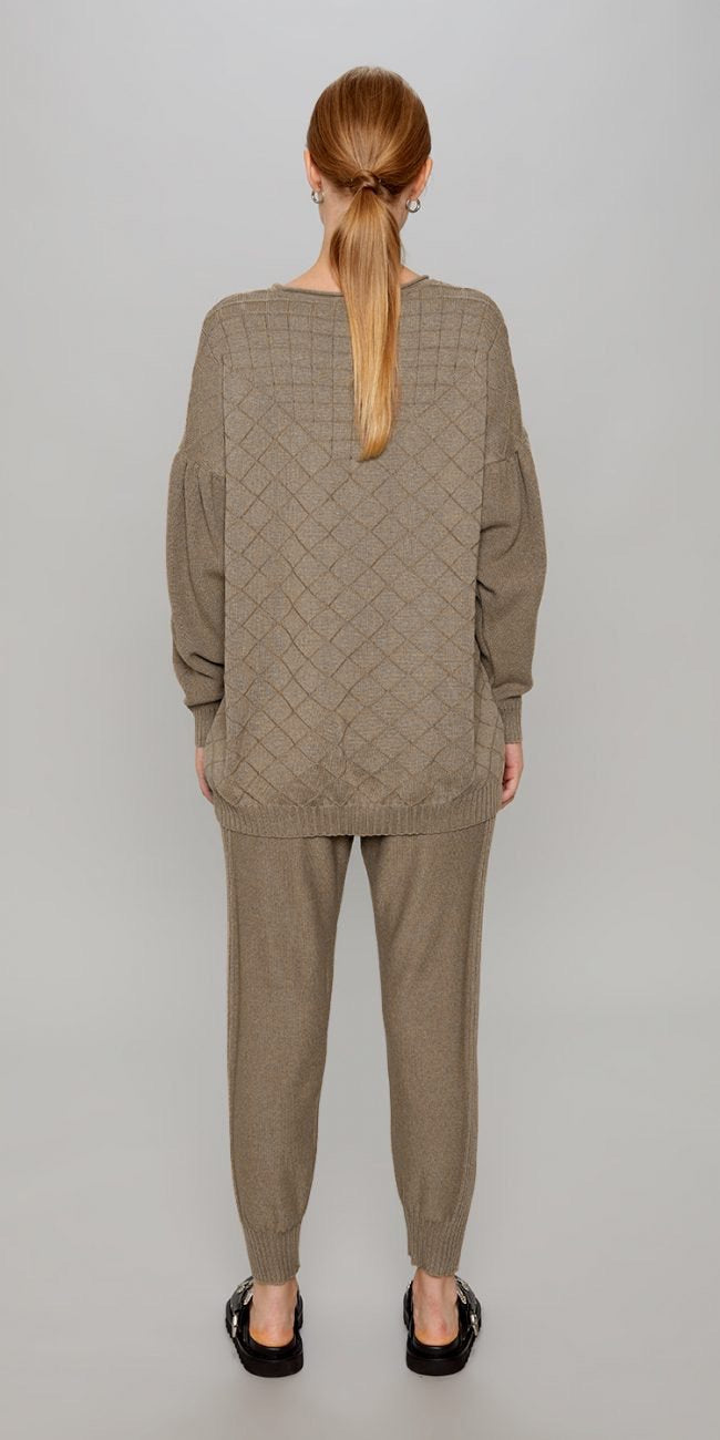 Luka Knitted Pants in Taupe