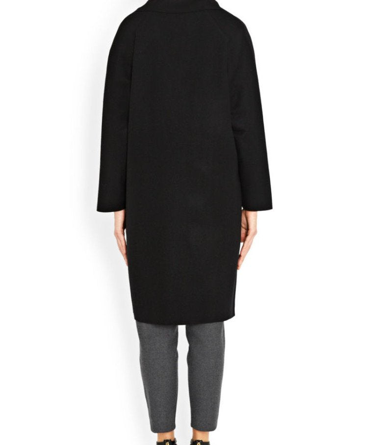 Structured Wool Coat in Black