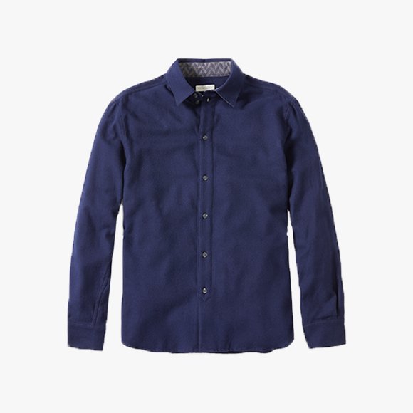 Brushed Cotton Club Shirt in Navy