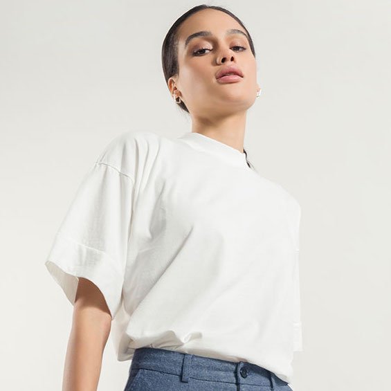 Oversized Organic Cotton T-Shirt in White