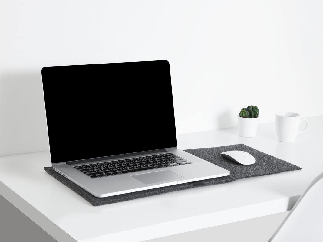 Felt Wool Computer Sleeve 15" in Dark Grey