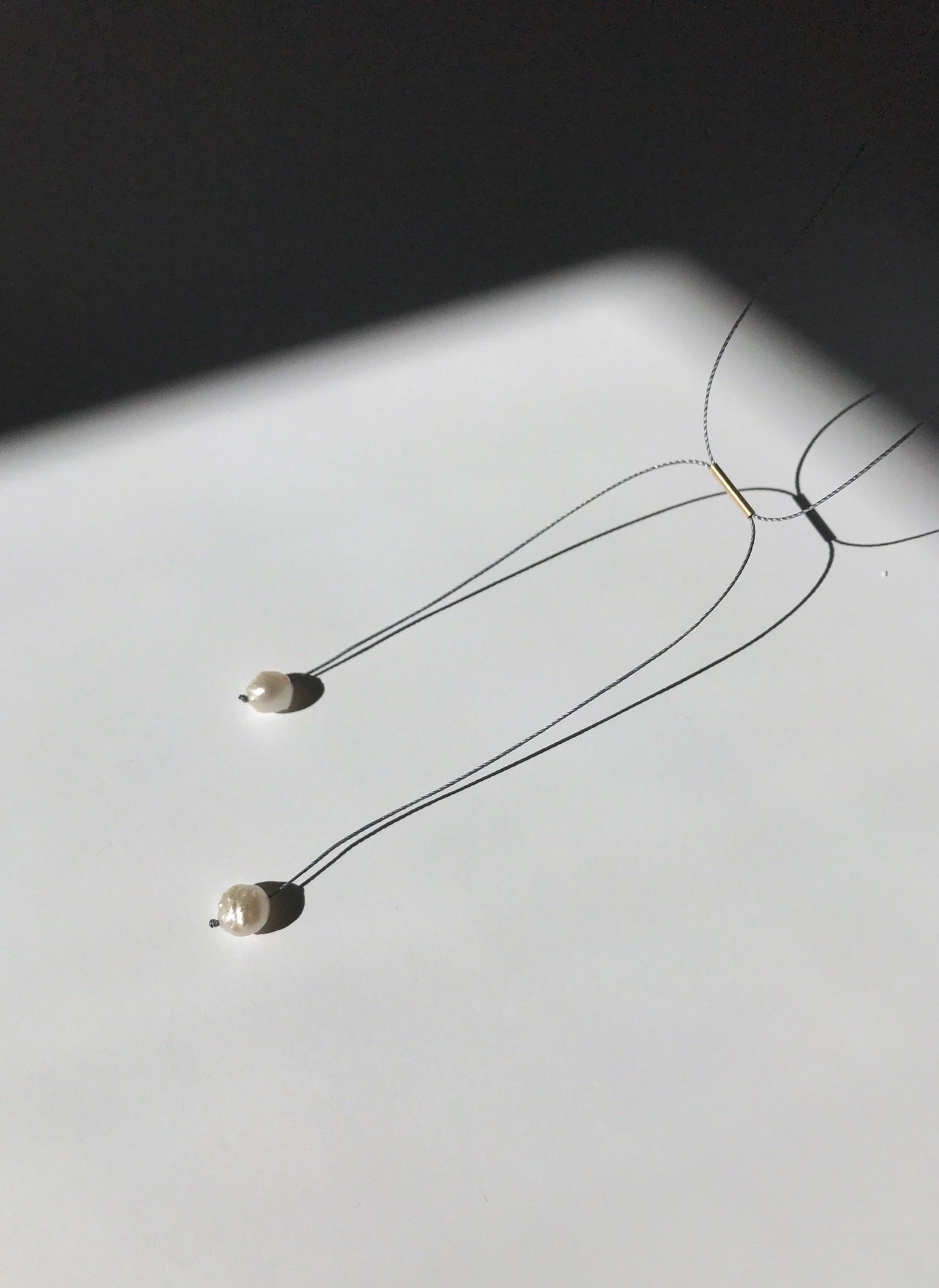 Twin Pearl Rosebud Necklace