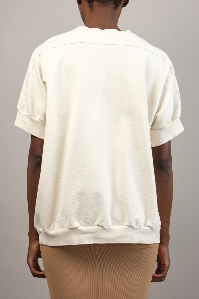 Oversized Short Sleeve Sweatshirt in Natural
