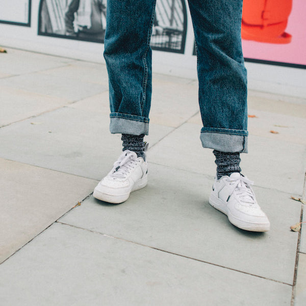 Twister Socks in Charcoal Organic Cotton