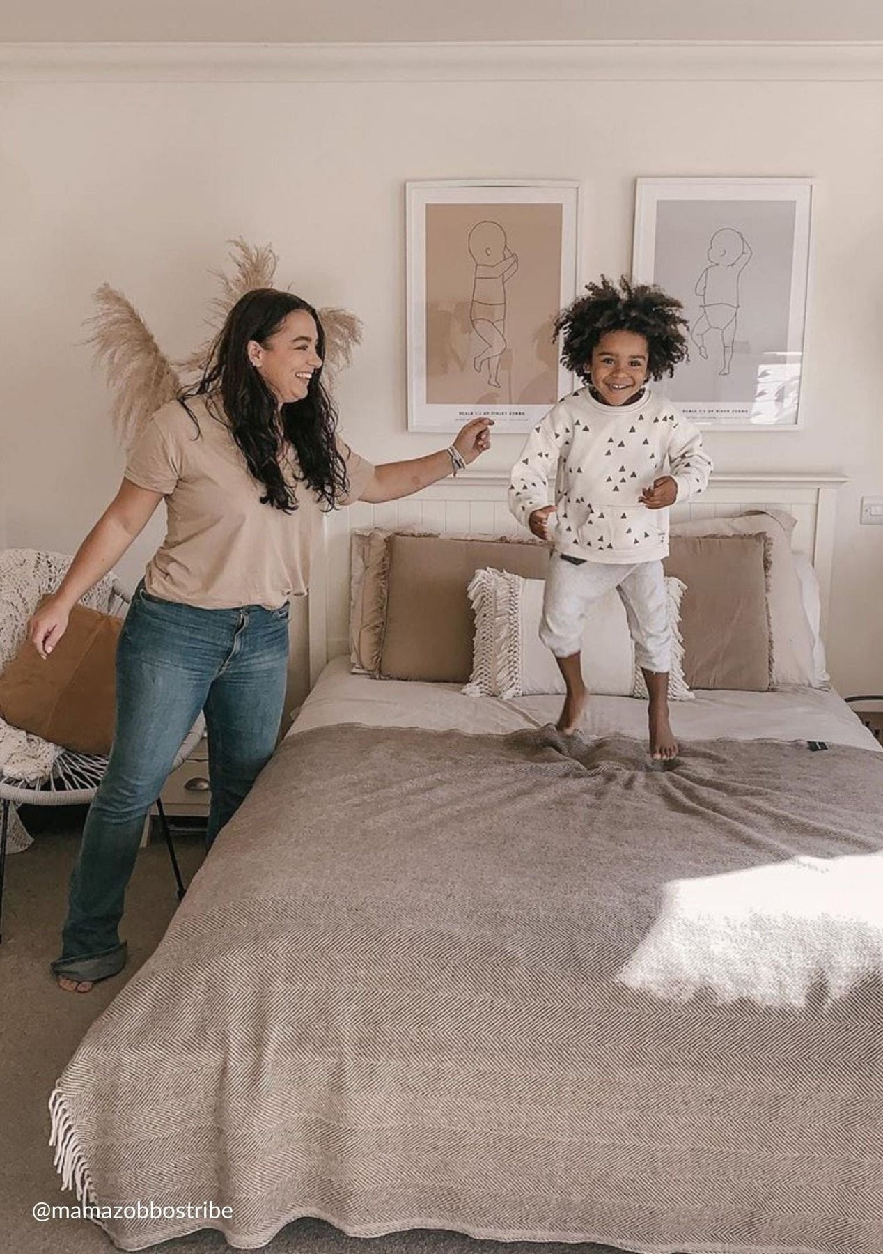 Recycled Wool Throw in Natural Beige