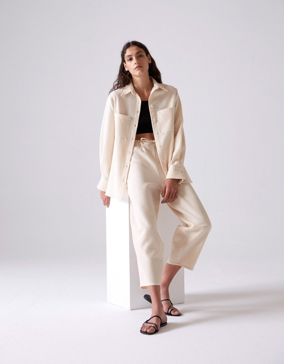 Eriko Organic Cotton Trousers in Ecru