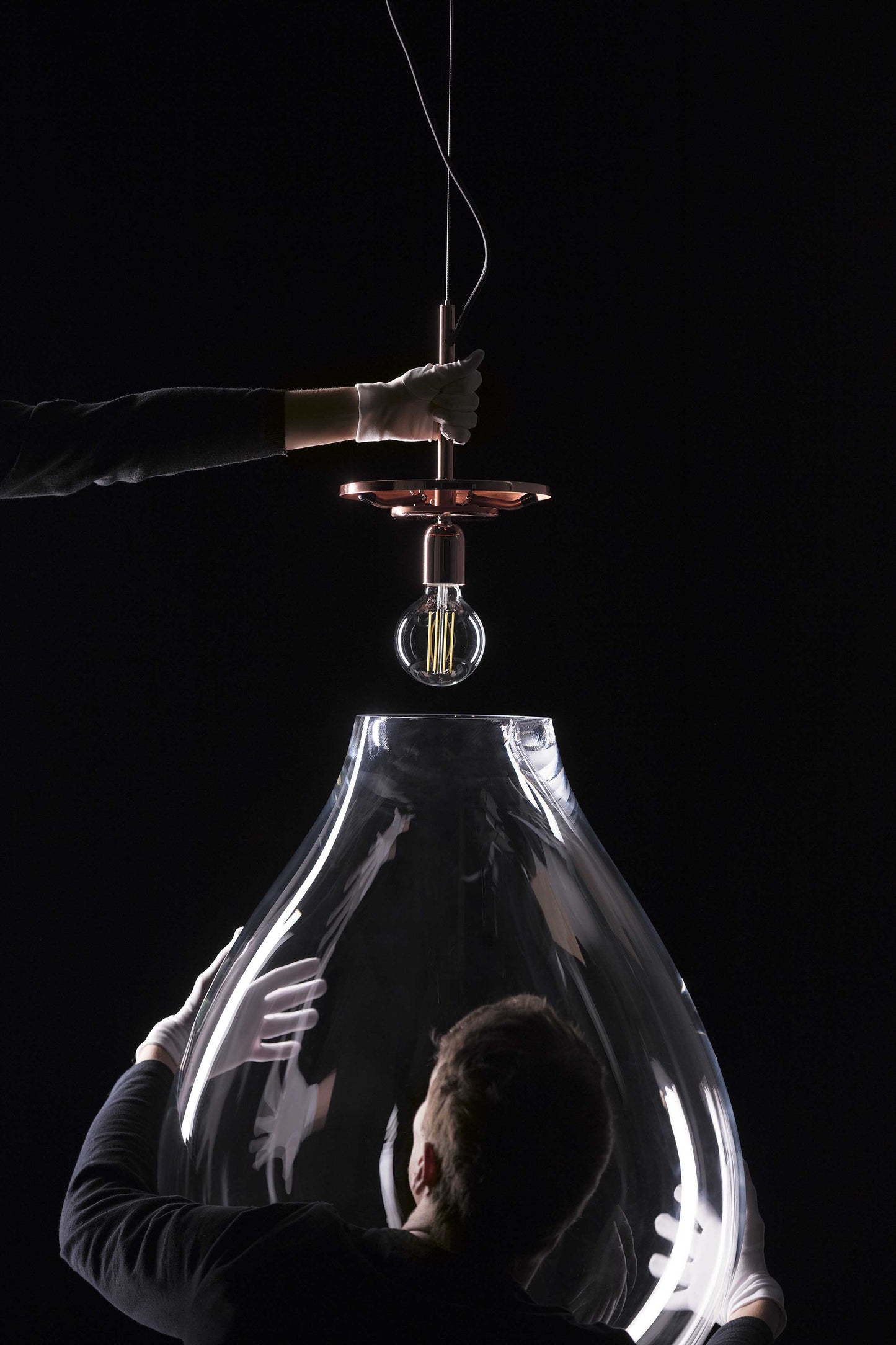 Crystal Tim Pendant in Black, Large