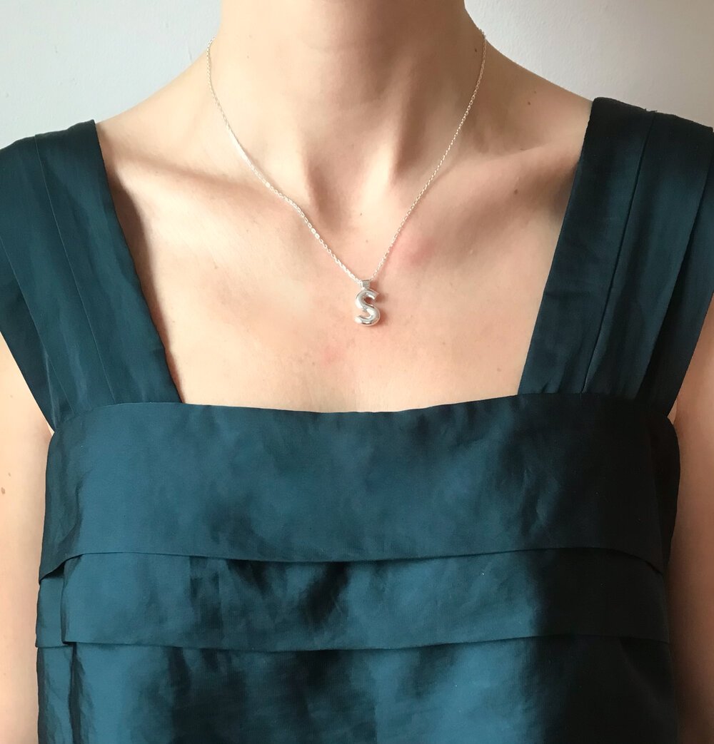 'A' 'C' 'E' 'S' Initial Pendant in Silver