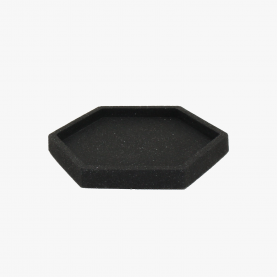 Hexagonal Granite Trinket Tray in Black | The Collaborative Store