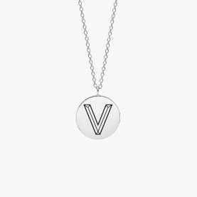 Facett Initial V Pendant - Silver | The Collaborative Store