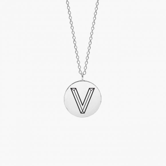 Facett Initial V Pendant - Silver | The Collaborative Store