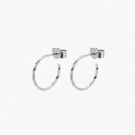 Mini Diamond Hoop Earrings - Silver | The Collaborative Store