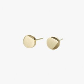 FIONN Large Solid Gold Circle Stud Earrings | The Collaborative Store