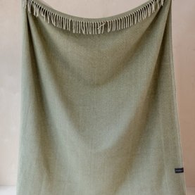 Recycled Wool Throw in Olive Green | The Collaborative Store