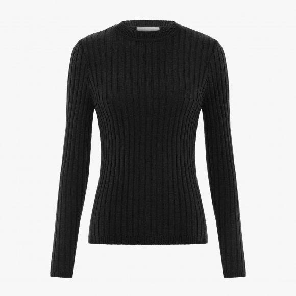 Valley Ribbed Merino Top in Charcoal | The Collaborative Store