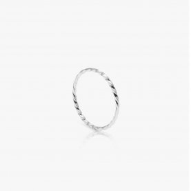 Skinny Twisted Silver Stacking Ring | The Collaborative Store