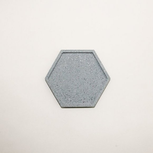 Hexagonal Granite Trinket Tray in Grey | The Collaborative Store
