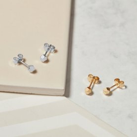 Gold Dodecahedron Stud Earrings | The Collaborative Store