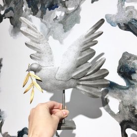 Decorative Iron Dove in Silver | The Collaborative Store