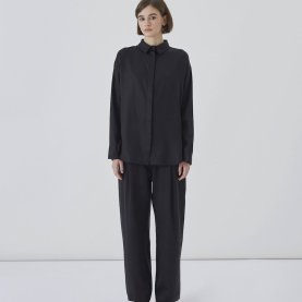 Beck Shirt in Black Tencel | The Collaborative Store