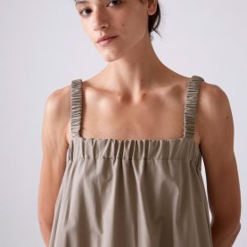 Fina Dress in Taupe Organic Cotton | The Collaborative Store