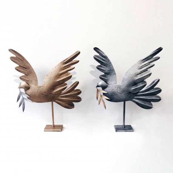 Decorative Iron Dove in Silver | The Collaborative Store