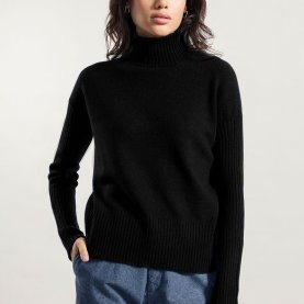 Erminia Recycled Cashmere Sweater in Black | The Collaborative Store
