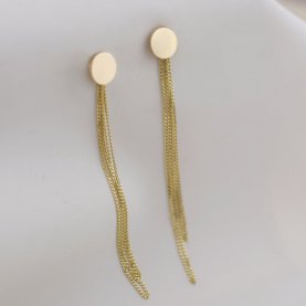 AMA Disc Solid Gold Chain Earrings | The Collaborative Store