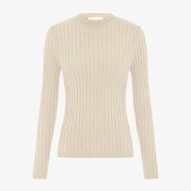Valley Ribbed Merino Top in Ivory | The Collaborative Store