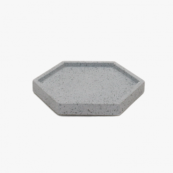 Hexagonal Granite Trinket Tray in Grey | The Collaborative Store