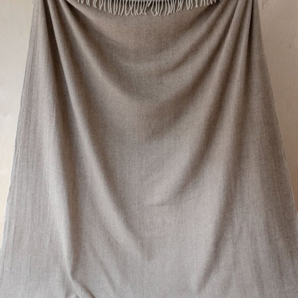 Recycled Wool Throw in Natural Beige | The Collaborative Store