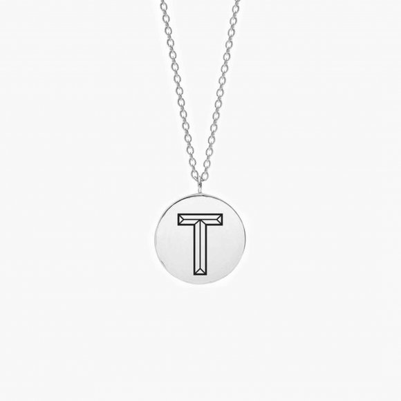 Facett Initial T Pendant - Silver | The Collaborative Store