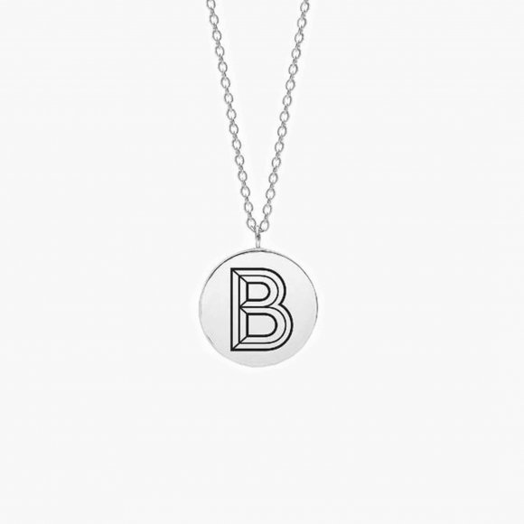 Facett Initial B Pendant - Silver | The Collaborative Store