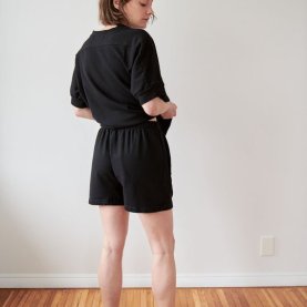 Easy Shorts in Black Organic Cotton | The Collaborative Store